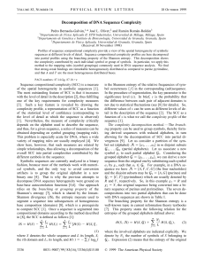 Decomposition of DNA Sequence Complexity