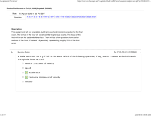 WebAssign Practice Final Exam Answers