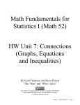 Math Fundamentals for Statistics I (Math 52) HW Unit 7: Connections