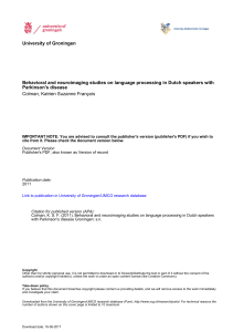 Behavioral and neuroimaging studies on language processing in