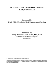 Actuarial Methods for Valuing Illiquid Assets