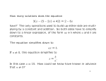 How many solutions does the equation 3(x − (5 − 2x) + 42) = 2 − 6x