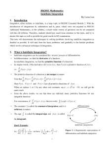 HKDSE Mathematics Indefinite Integration By Leon Lee 1