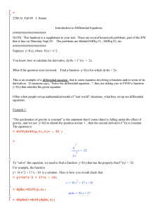 22M:16 Fall 05 J. Simon Introduction to Differential Equations