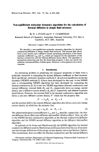 Non-equilibrium molecular dynamics algorithm for the calculation of