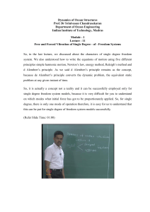 Dynamics of Ocean Structures Prof. Dr Srinivasan