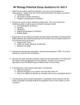 AP Biology Potential Essay Questions for Unit 4