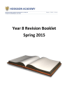 Year 8 Revision Booklet Spring 2015