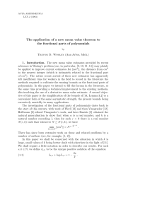 The application of a new mean value theorem to the fractional parts
