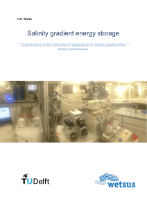 Salinity gradient energy storage