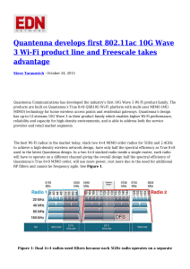 Quantenna develops first 802.11ac 10G Wave 3 Wi-Fi product