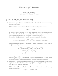 Homework # 7 Solutions