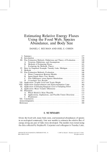 Estimating Relative Energy Fluxes Using the Food Web, Species