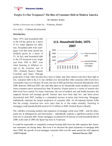 U.S. Household Debt, 1975- 2007