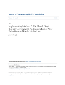 Implementing Modern Public Health Goals through Government: An