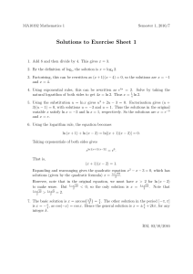 Solutions to Exercise Sheet 1