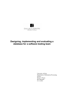 Designing, implementing and evaluating a database for a software