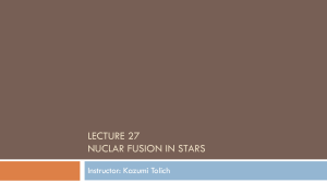 lecture 27 nuclar fusion in stars