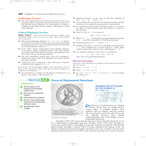3.4 Zeros of Polynomial Functions