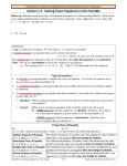 Section 1.1: Solving Linear Equations in One Variable