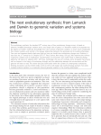 The next evolutionary synthesis: from Lamarck and Darwin to