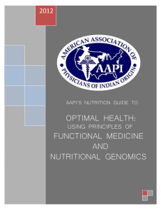 optimal health: functional medicine and nutritional genomics