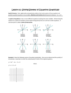 Solving Systems of Equations Graphically