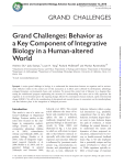Grand Challenges: Behavior as a Key Component of
