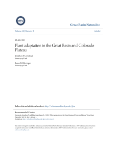 Plant adaptation in the Great Basin and Colorado Plateau