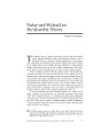 Fisher and Wicksell on the Quantity Theory