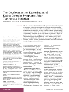 The Development or Exacerbation of Eating Disorder