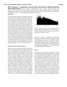 HCN Polymers: Composition And Structure Revisited By High