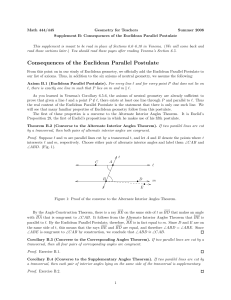Consequences of the Euclidean Parallel Postulate