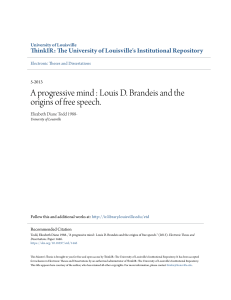 A progressive mind : Louis D. Brandeis and the origins of