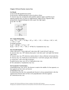 Chapter 10 Extra Practice Answer Key Get Ready 1. a) isosceles b