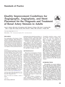 Quality Improvement Guidelines for Angiography, Angioplasty