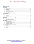 Part 1 - Pre-Algebra Summary