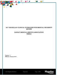 2017 MAGELLAN CLINICAL GUIDELINES FOR MEDICAL