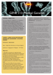 GENE 313: Medical Genetics