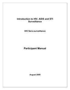 Introduction to HIV, AIDS and STI Surveillance