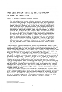 half-cell potentials and the corrosion of steel in concrete