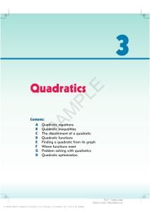 Quadratics - Haese Mathematics