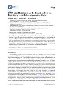 tRNA Core Hypothesis for the Transition from the RNA World to the