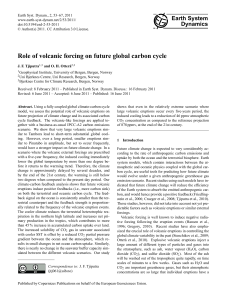 Role of volcanic forcing on future global carbon cycle