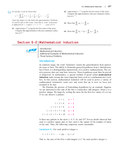Section 6-2 Mathematical Induction