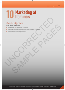 Marketing at Domino`s - Cambridge University Press