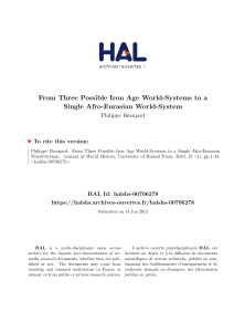 From Three Possible Iron Age World-Systems to a Single - Hal-SHS