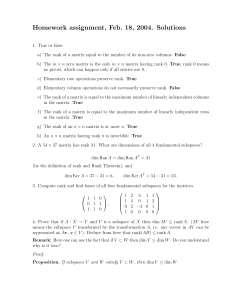 Homework assignment, Feb. 18, 2004. Solutions