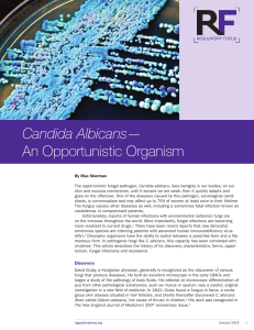 Candida Albicans— An Opportunistic Organism