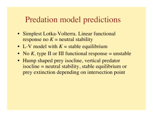Predation model predictions